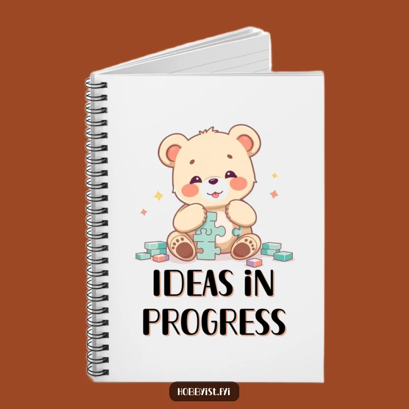 Funny Bear Cub Puzzle Master Notebook - Journal Your Thoughts Character Style