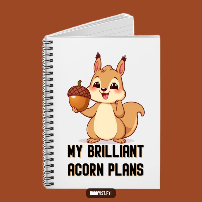 Funny Squirrel Sketchbook - Cheerful Artisan, Creative Journal, Acorn Art Planner