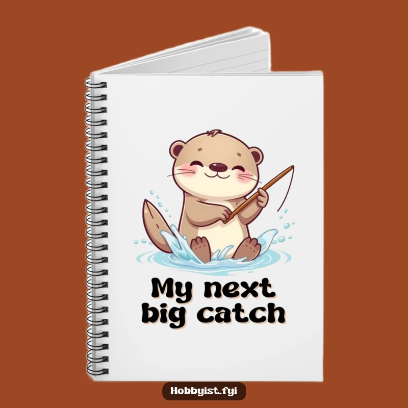 Funny Kawaii Otter Notebook: Playful Splash, Tiny Rod, Creative Ideas Gift