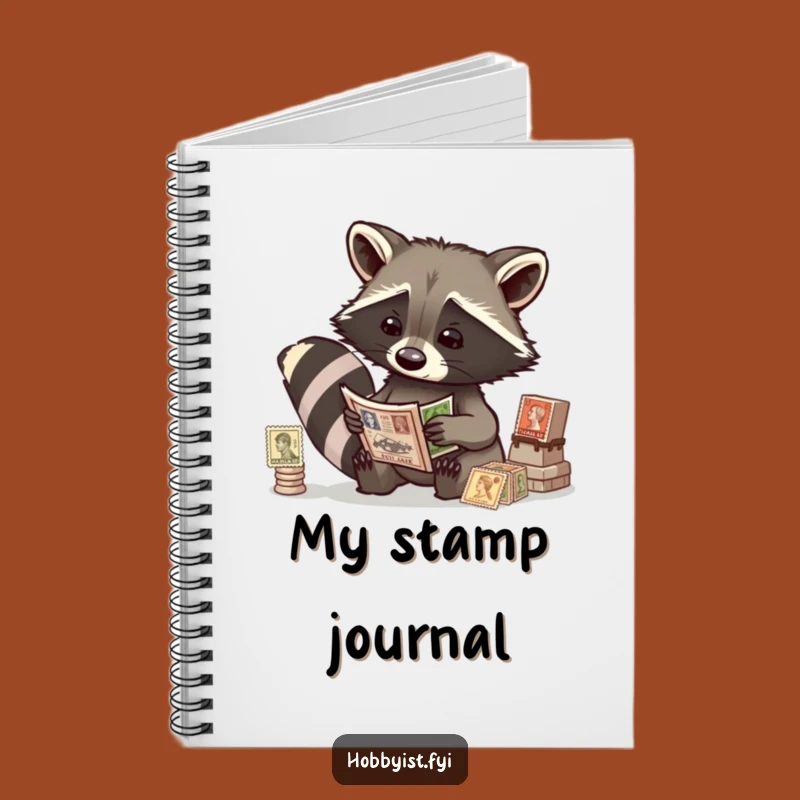 Funny Raccoon Stamp Notebook - Log Your Finds with This Collector's Pad