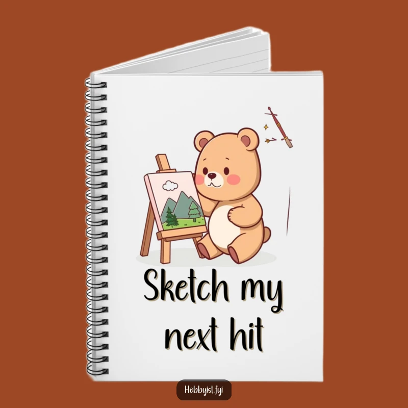 Funny Bear Artist Notebook: Cute Painter Bear Jotting Ideas, Perfect Journal Gift