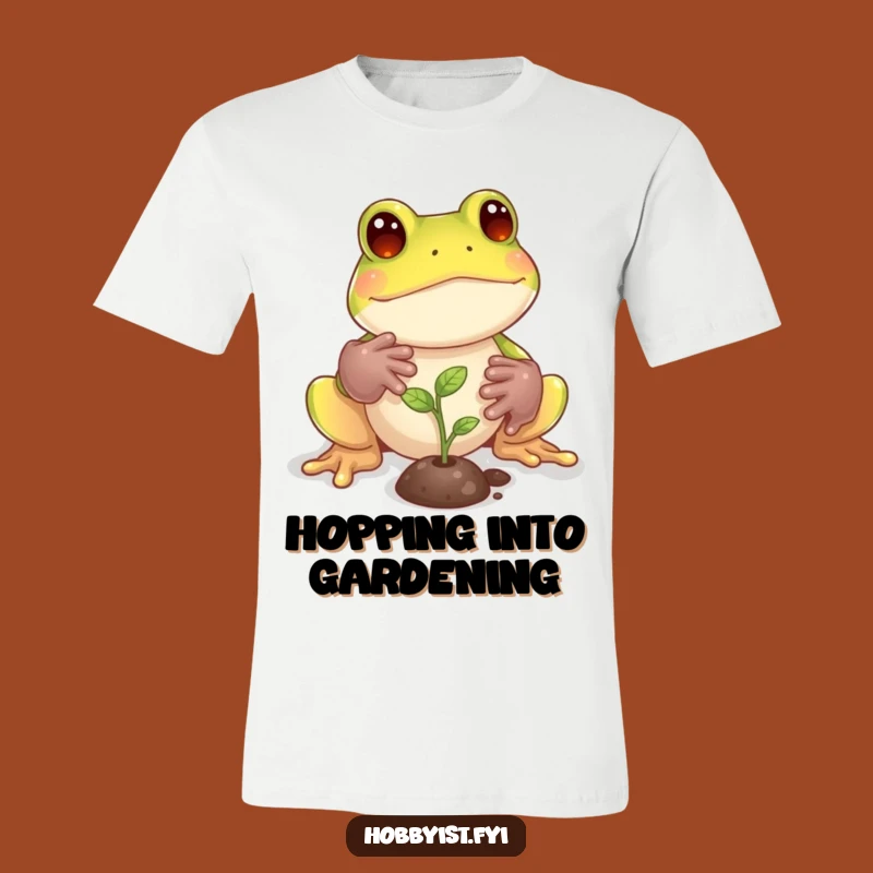 Funny Frog Growing T-Shirt: Wear Your Love for Plants with Humor, Great Gift!