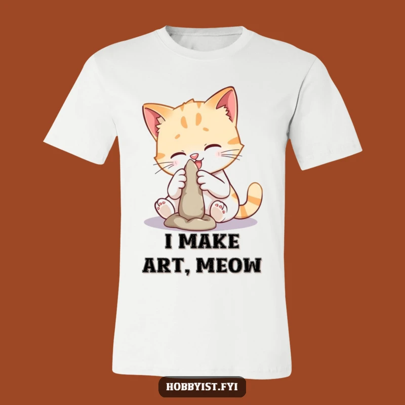 Funny Cat Sculpting T-Shirt: Artistic Kitty Tee, Ideal Funny Gift for Cat Lovers