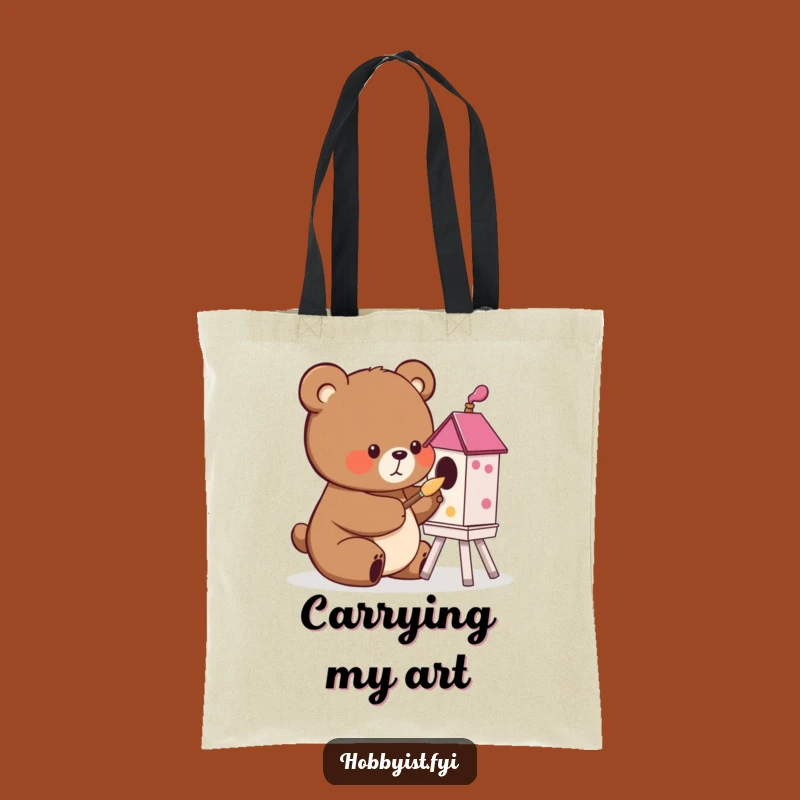 Bear Birdhouse Painter Tote Bag: A Funny Carry-All for Creative Souls