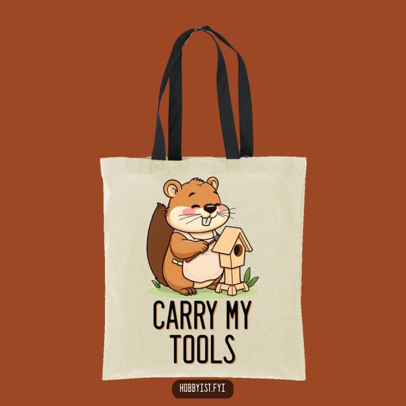 Funny Beaver Builder Tote Bag: Carry Your Tools with DIY Style