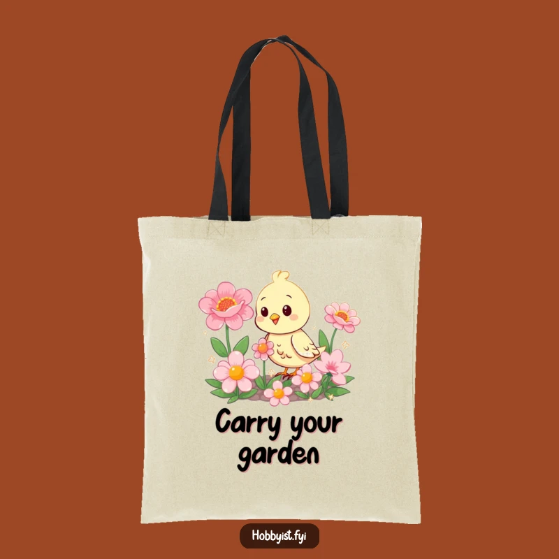 Funny Bird Garden Tote Bag: Carry Your Blooms with Cheerful Style!