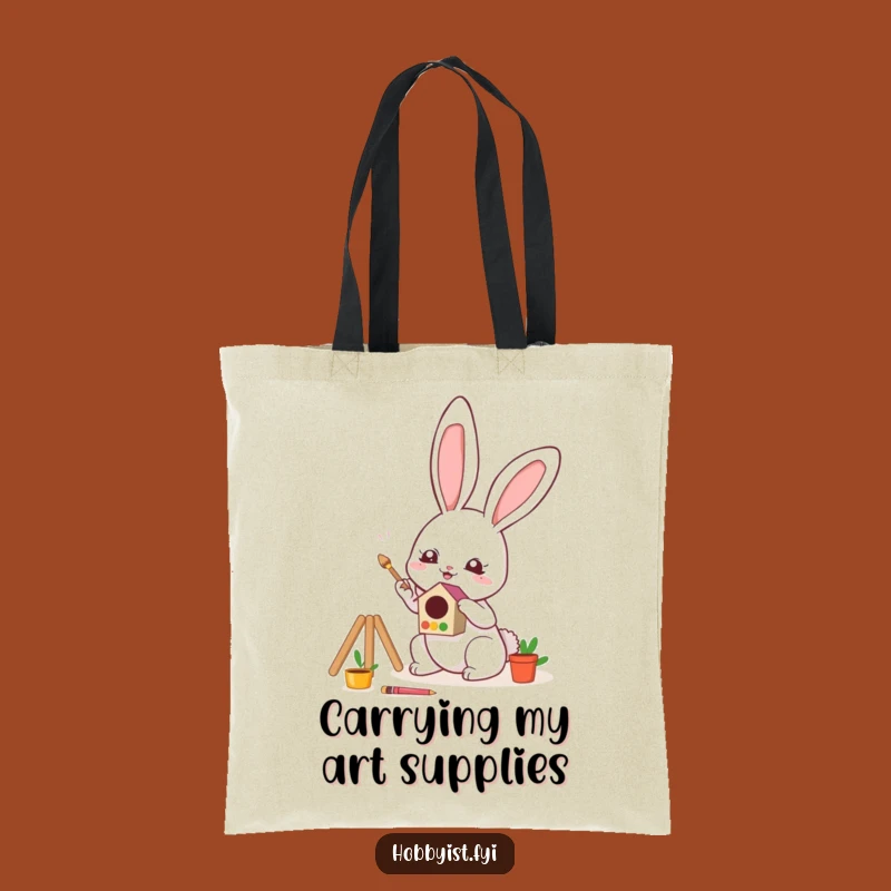 Funny Bunny Art Tote Bag: Carry Your Supplies in Style, Charming Funny Gift