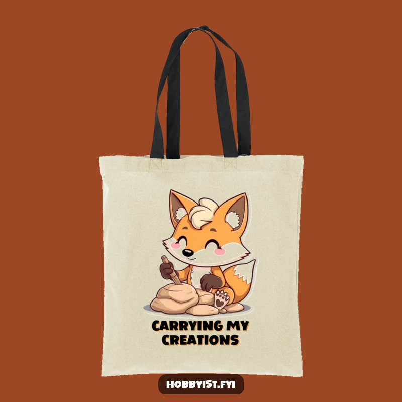 Fox Clay Sculptor Tote Bag: A Funny Carry-All for Artistic Souls