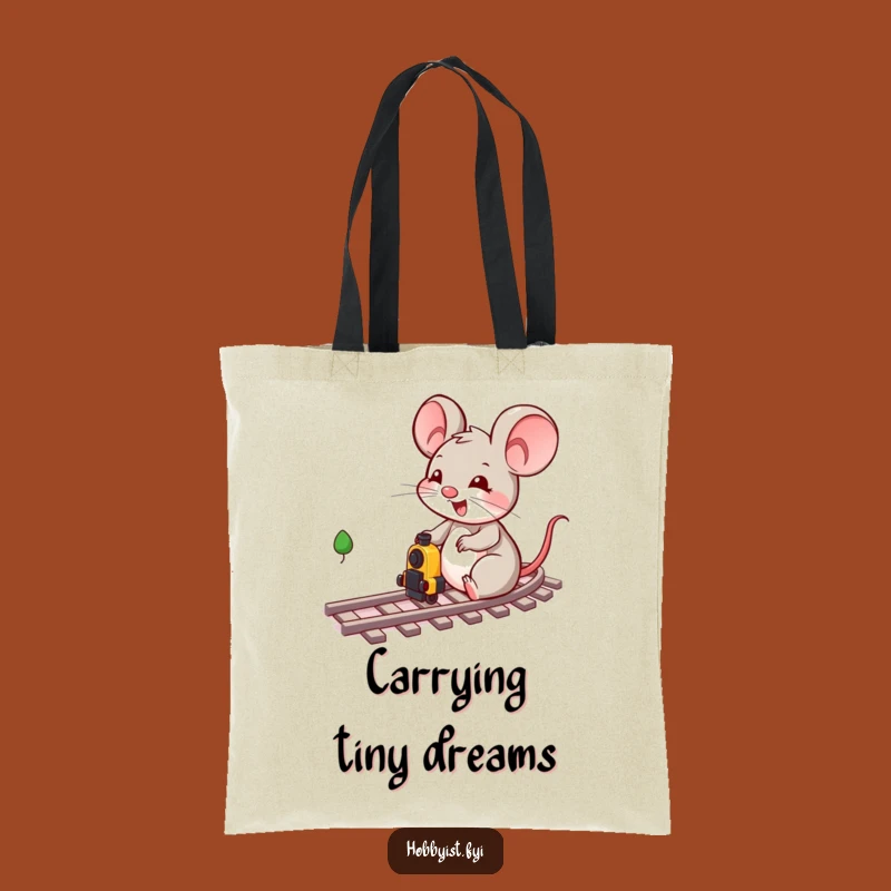 Funny Mouse Train Conductor Tote Bag - Carry Your Fun Character Style