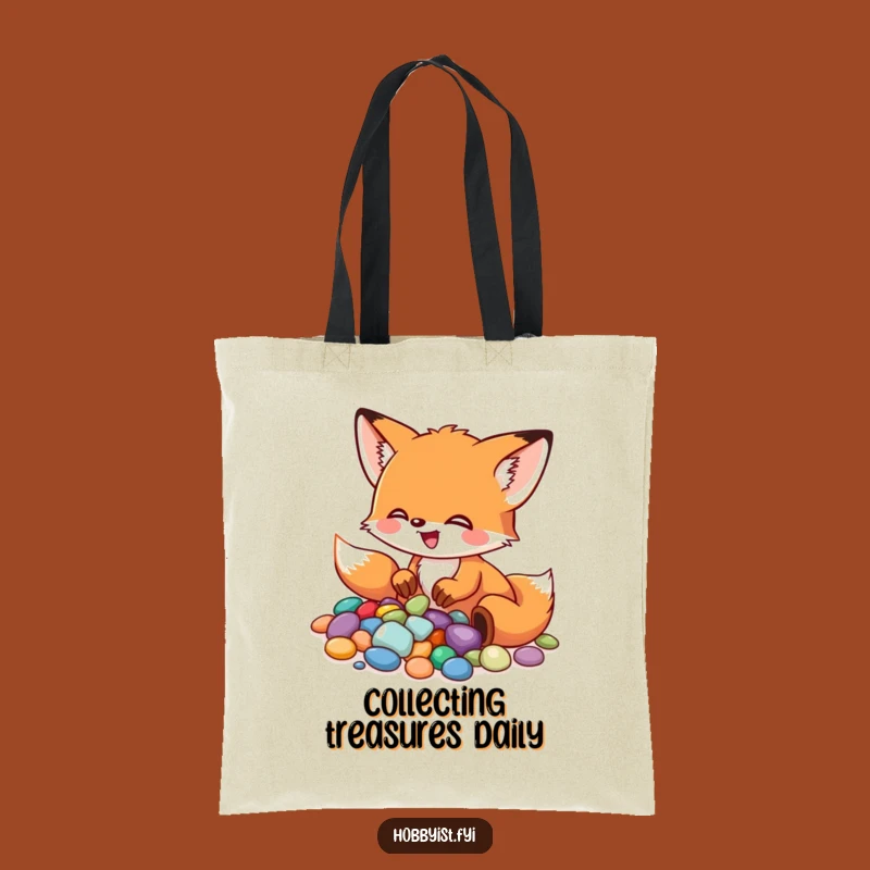 Funny Fox Pebble Art Tote Bag: Carry Your Supplies with Artistic Style, Great Gift!