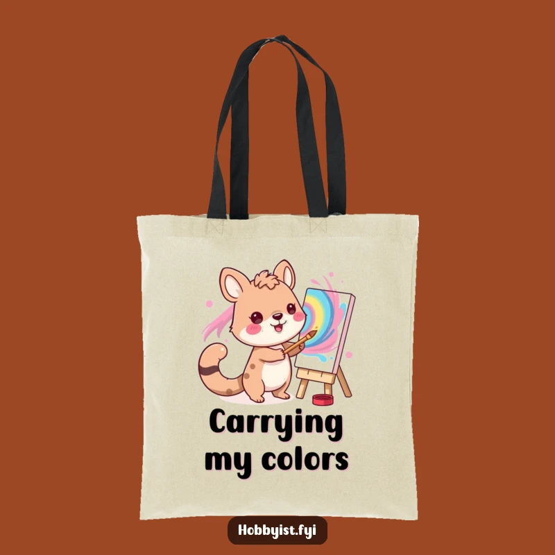Funny Artist Animal Tote Bag: Carry Your Art Supplies in Style