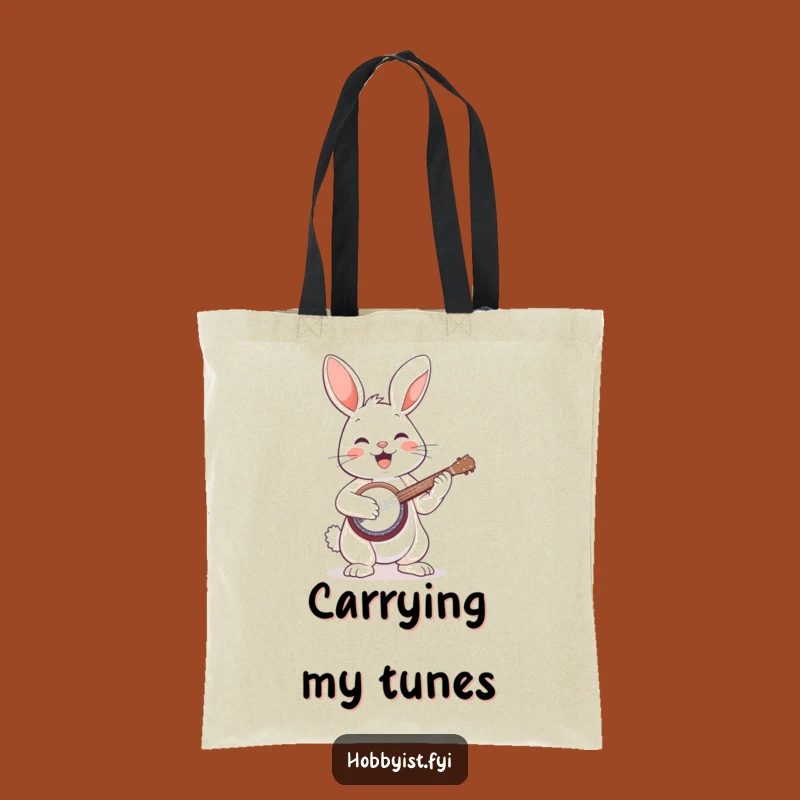 Funny Bunny Banjo Tote Bag: Carry Your Tunes and Laughs Anywhere