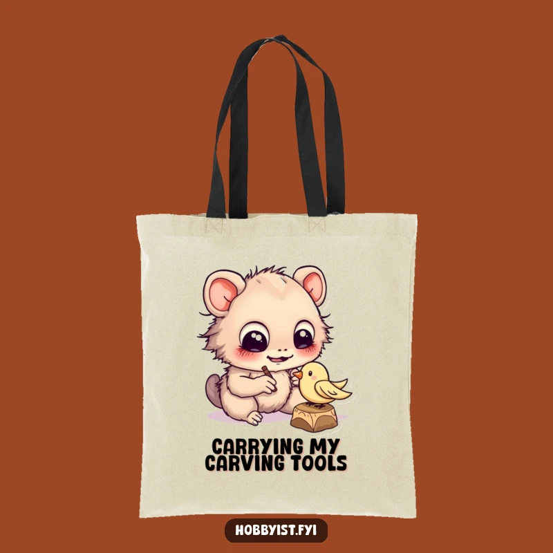Funny Carver Creature Tote Bag - Carry Your Craft Supplies Gift