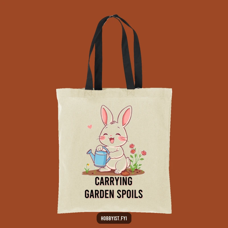 Funny Gardening Rabbit Tote Bag: Chic & Hilarious Bunny Farmer Market Bag, Great Funny Gift