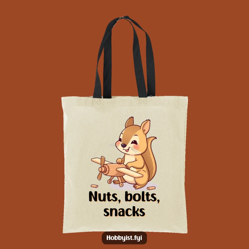 Funny Squirrel Pilot Tote Bag: Happy Squirrel Carrying Parts, Perfect Gift