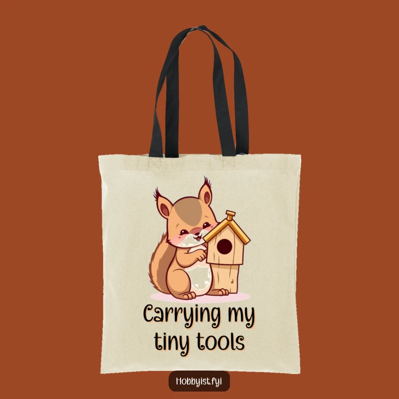 Funny Squirrel Whittling Tote Bag - Chic and Hilarious Carry-all for Artisans