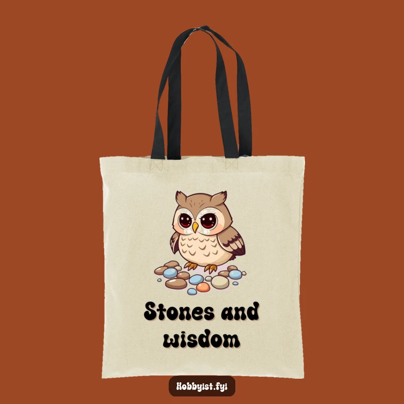 Funny Curious Owl Pebble Tote Bag - Stylish Carry-All for Treasures