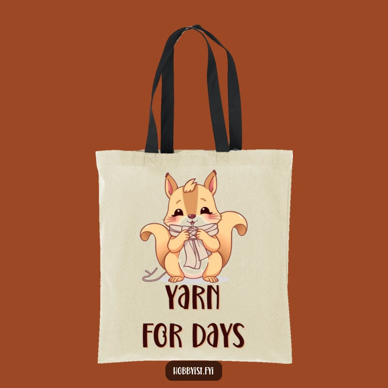Funny Squirrel Knitting Tote Bag: Cheerful Critter Bag, The Ultimate Eco-Friendly Funny Gift